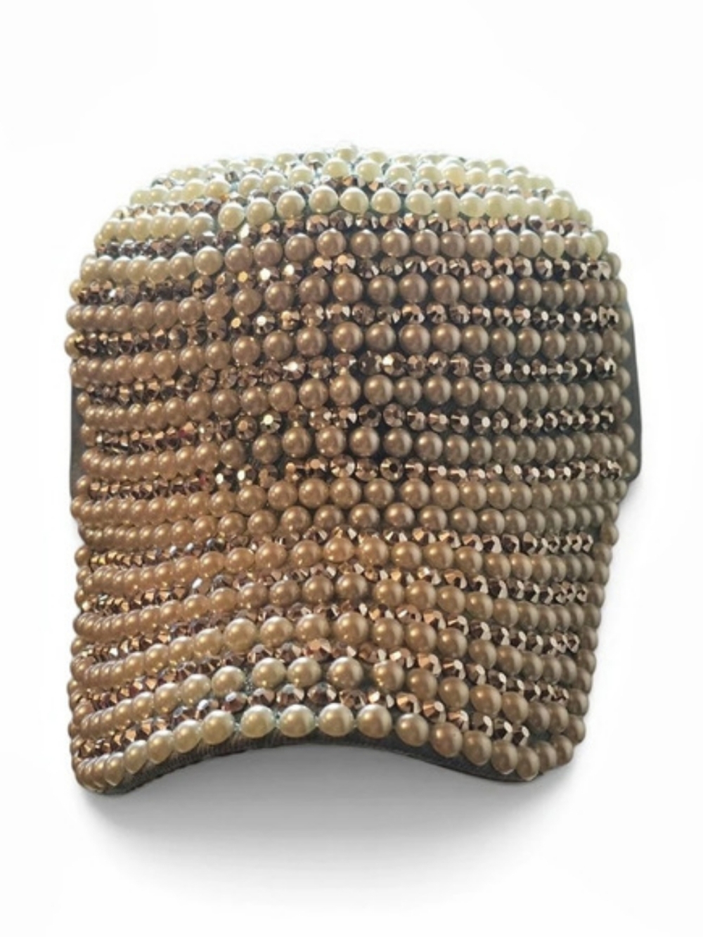 Beaded Denim Hat in Blue & Brown NWT